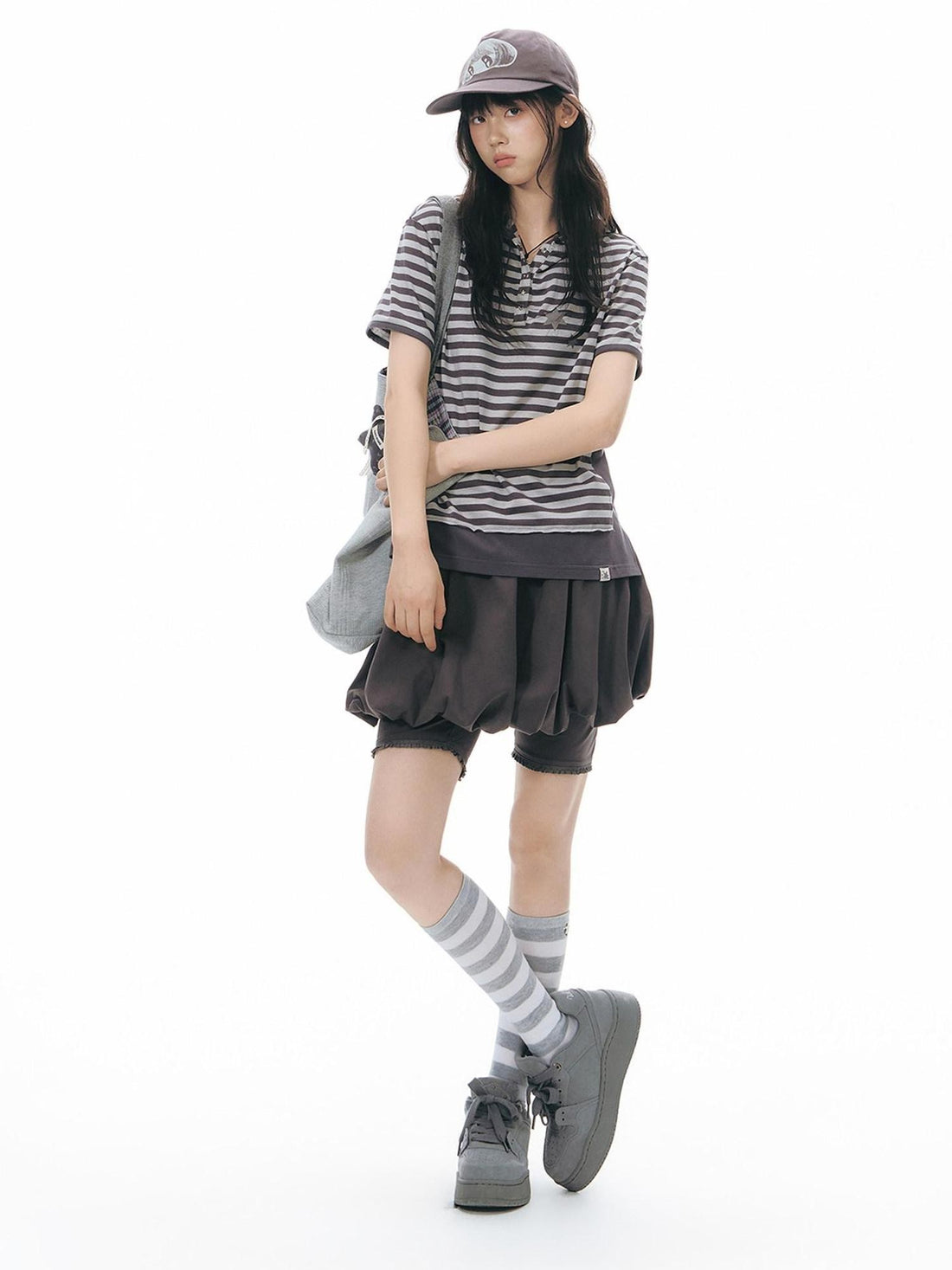 NAPSNAPS Faux Two Piece Bubble Skirt Knit Women&