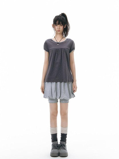 NAPSNAPS Faux Two Piece Bubble Skirt Knit Women&