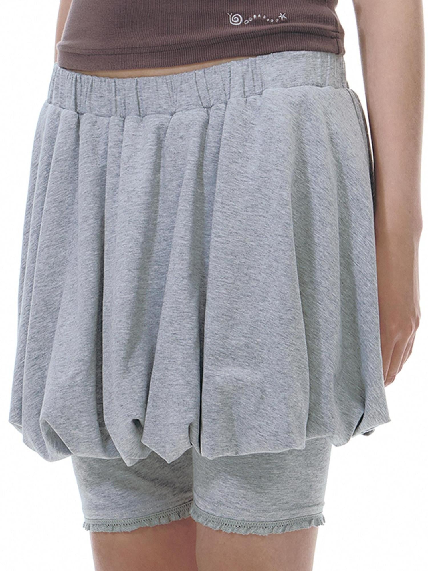 NAPSNAPS Faux Two Piece Bubble Skirt Knit Women&