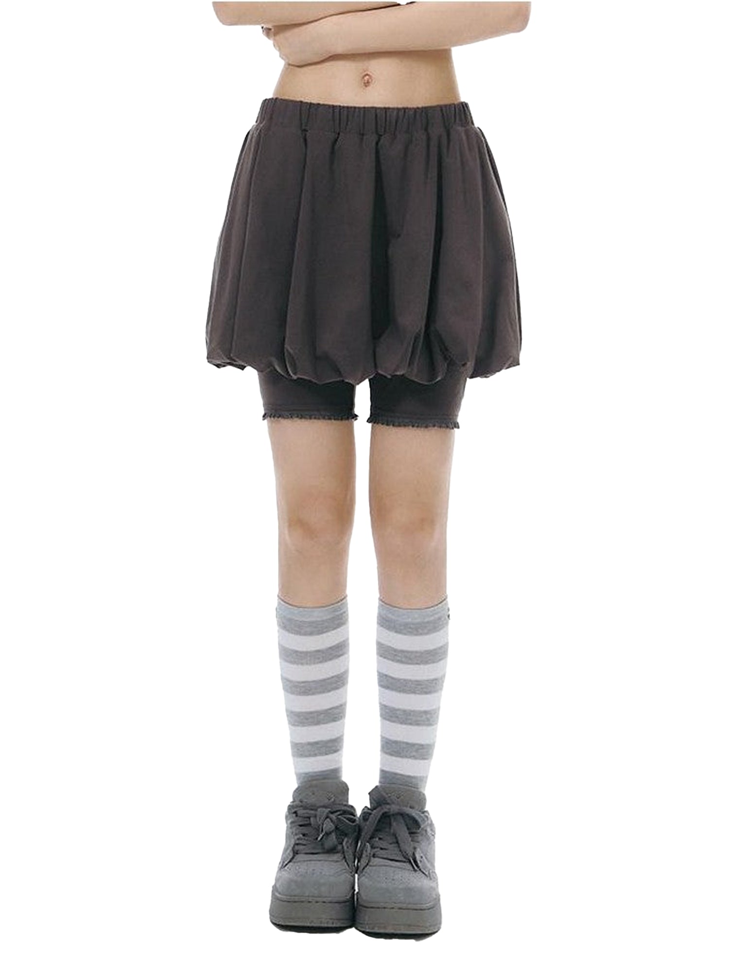 NAPSNAPS Faux Two Piece Bubble Skirt Knit Women&