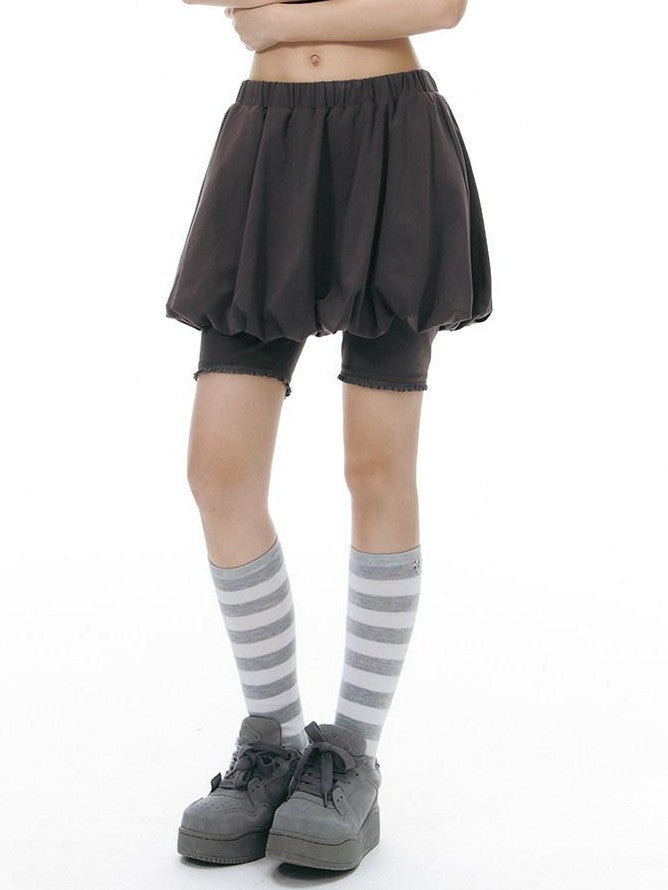 NAPSNAPS Faux Two Piece Bubble Skirt Knit Women&