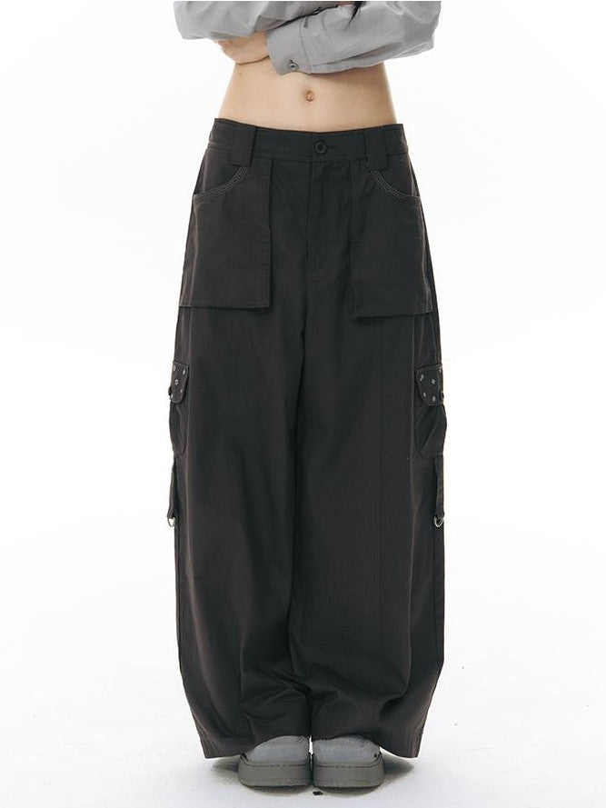 NAPSNAPS Five Star Embroidered Low Rise Wide Leg Women&