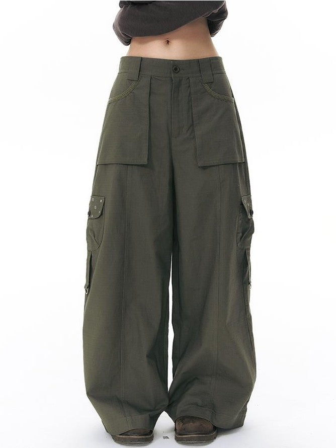 NAPSNAPS Five Star Embroidered Low Rise Wide Leg Women&