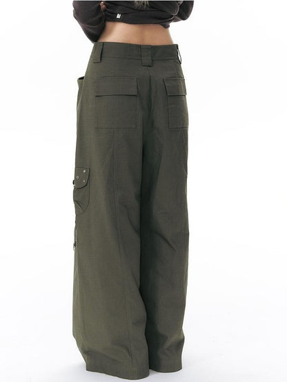 NAPSNAPS Five Star Embroidered Low Rise Wide Leg Women&