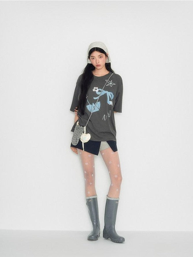 NAPSNAPS Floral Front Slit One Piece Utility A Line Women&