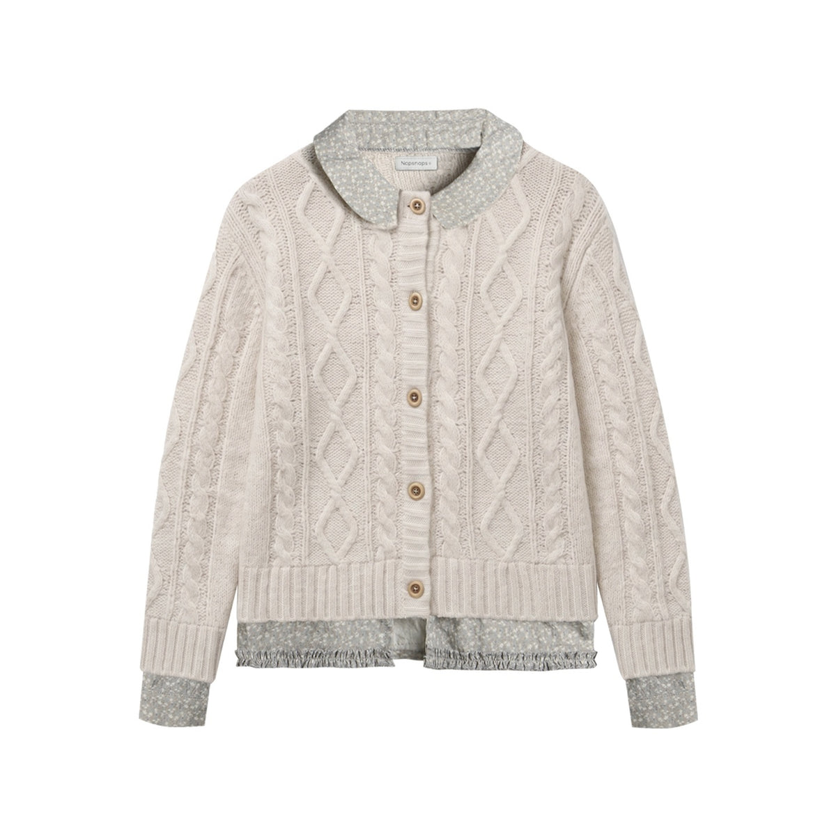 NAPSNAPS_Floral_Patchwork_Shirt_Collar_Cable_Knit_Women&