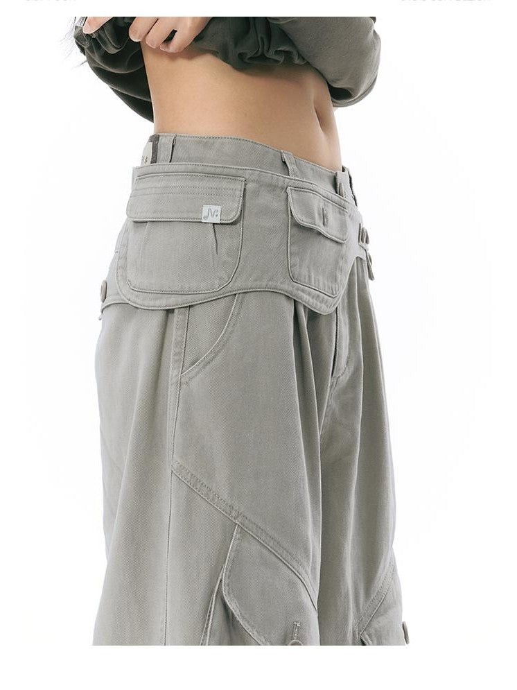 NAPSNAPS Floral Print Distressed Wide Leg Cotton Women&