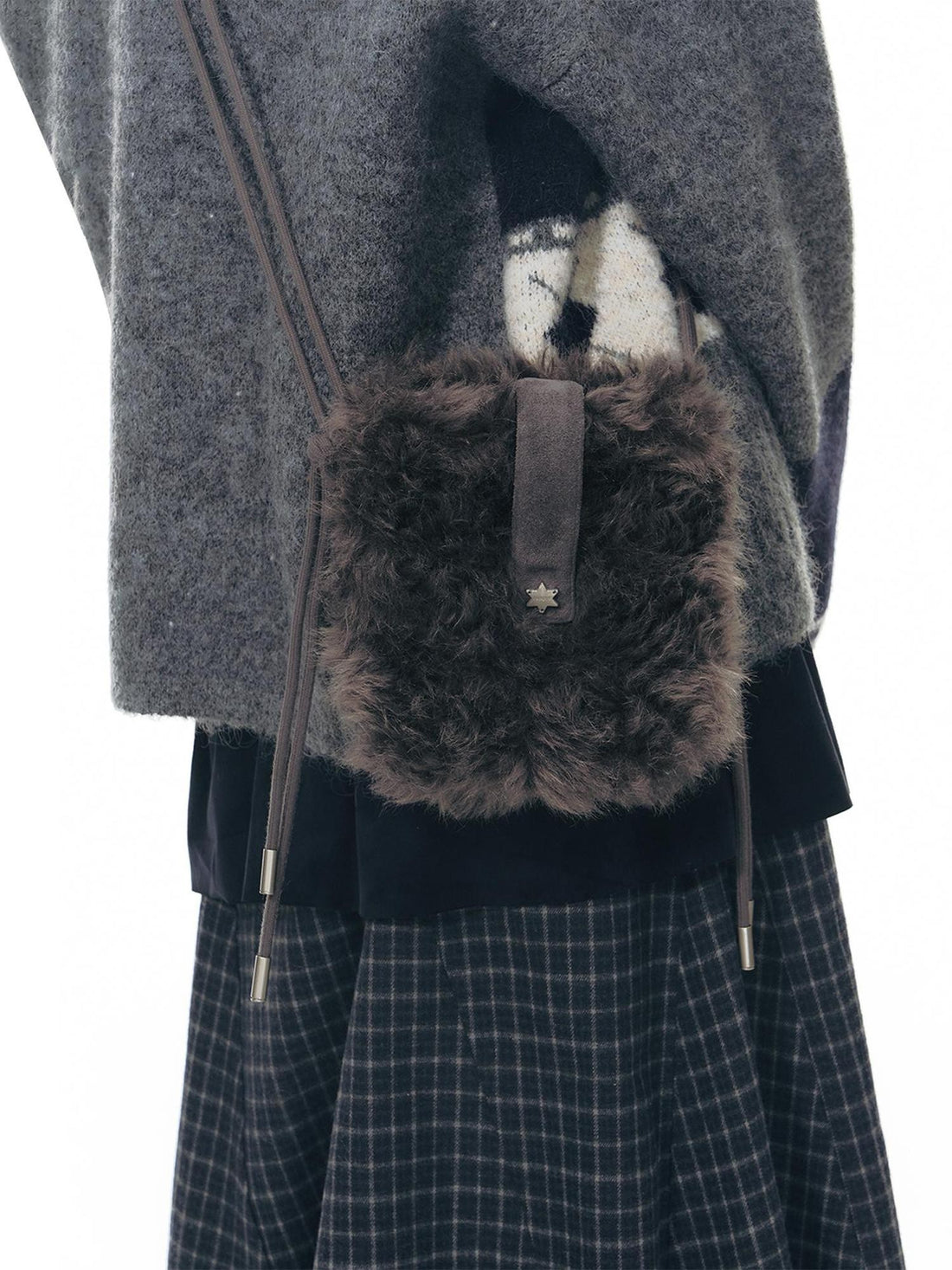 NAPSNAPS Fuzzy Handcrafted Buttonhole Magnetic Crossbody Women&