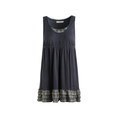 NAPSNAPS_Girlish_Patchwork_Knit_A_Line_Sleeveless_Women&