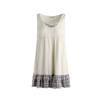 NAPSNAPS_Girlish_Patchwork_Knit_A_Line_Sleeveless_Women&
