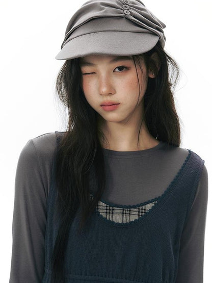 NAPSNAPS Girlish Patchwork Knit A Line Sleeveless Women&