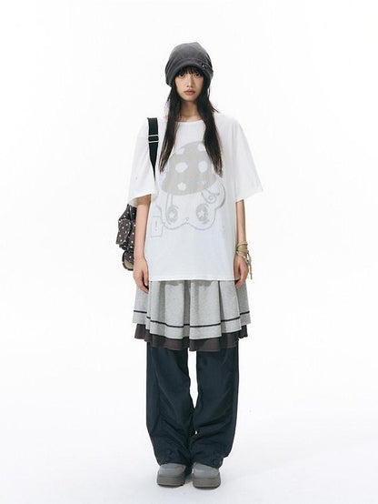 NAPSNAPS Girlish Star Print Loose Fit Women&