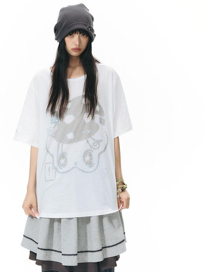 NAPSNAPS Girlish Star Print Loose Fit Women&