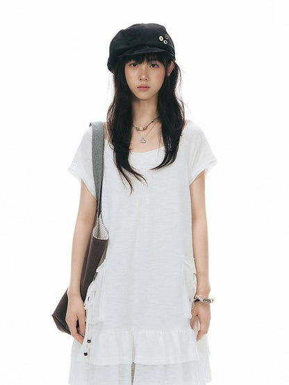 NAPSNAPS Girly Big Pocket One Shoulder Knit Women&