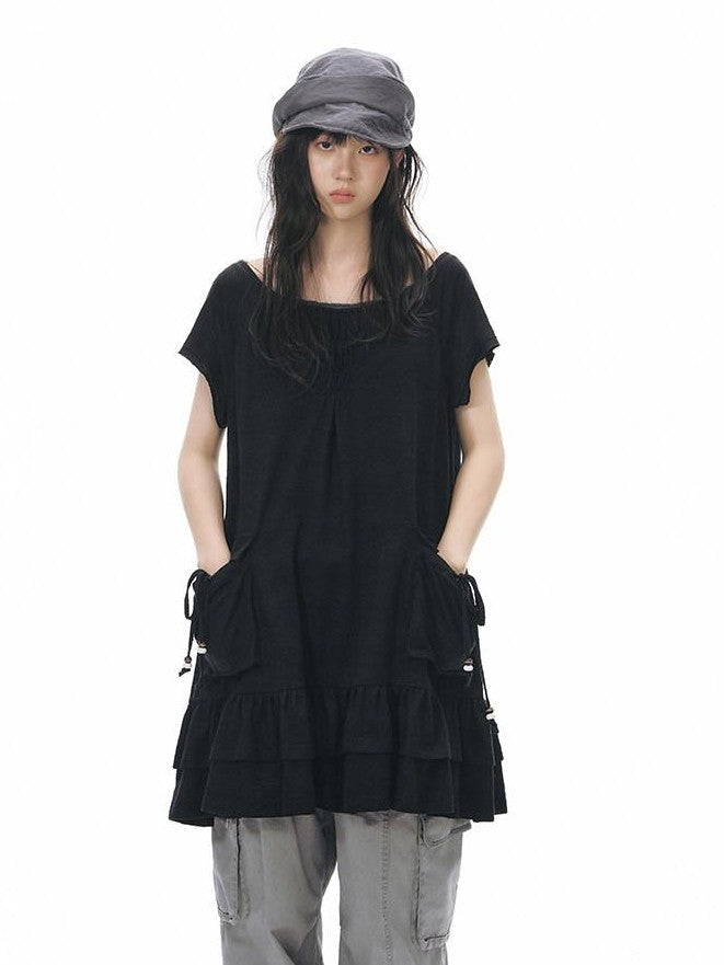NAPSNAPS Girly Big Pocket One Shoulder Knit Women&