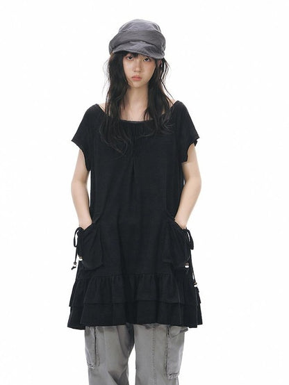 NAPSNAPS Girly Big Pocket One Shoulder Knit Women&