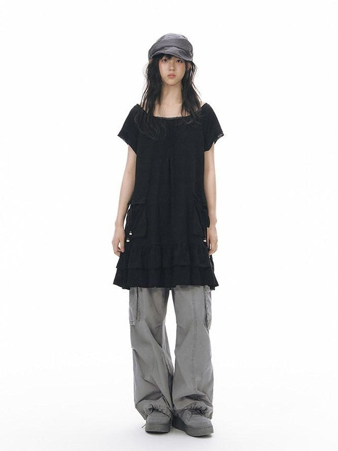 NAPSNAPS Girly Big Pocket One Shoulder Knit Women&