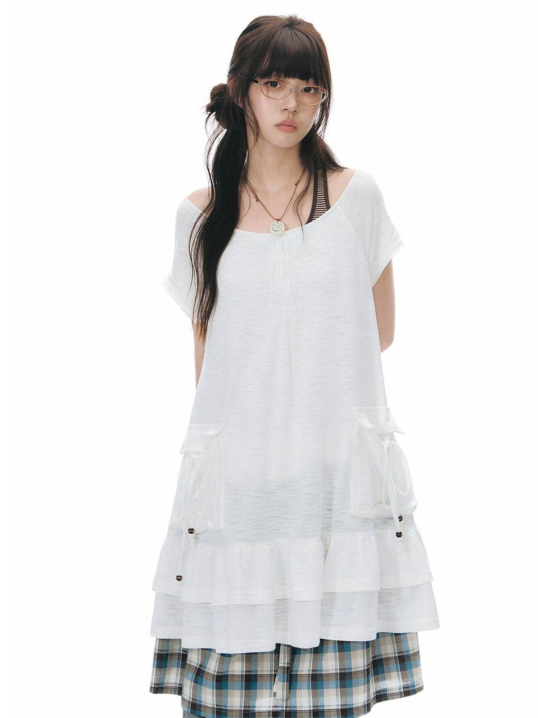 NAPSNAPS Girly Big Pocket One Shoulder Knit Women&