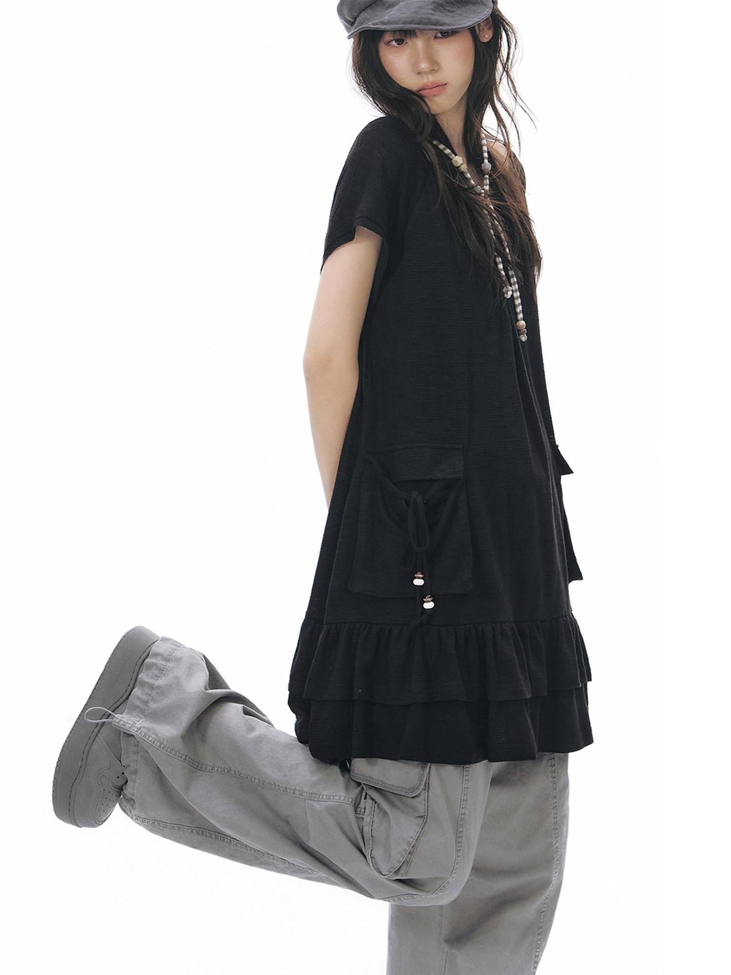 NAPSNAPS Girly Big Pocket One Shoulder Knit Women&