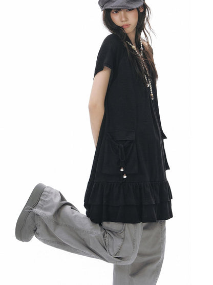 NAPSNAPS Girly Big Pocket One Shoulder Knit Women&