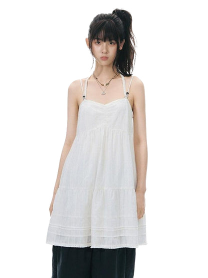 NAPSNAPS Girly Lace Trim Halter High Waist A Line Women&