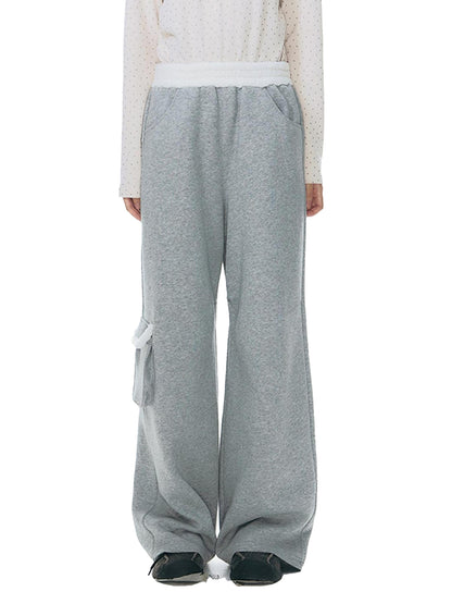 NAPSNAPS Gray Asymmetrical Spliced Plush Waist 3D Pockets Women&