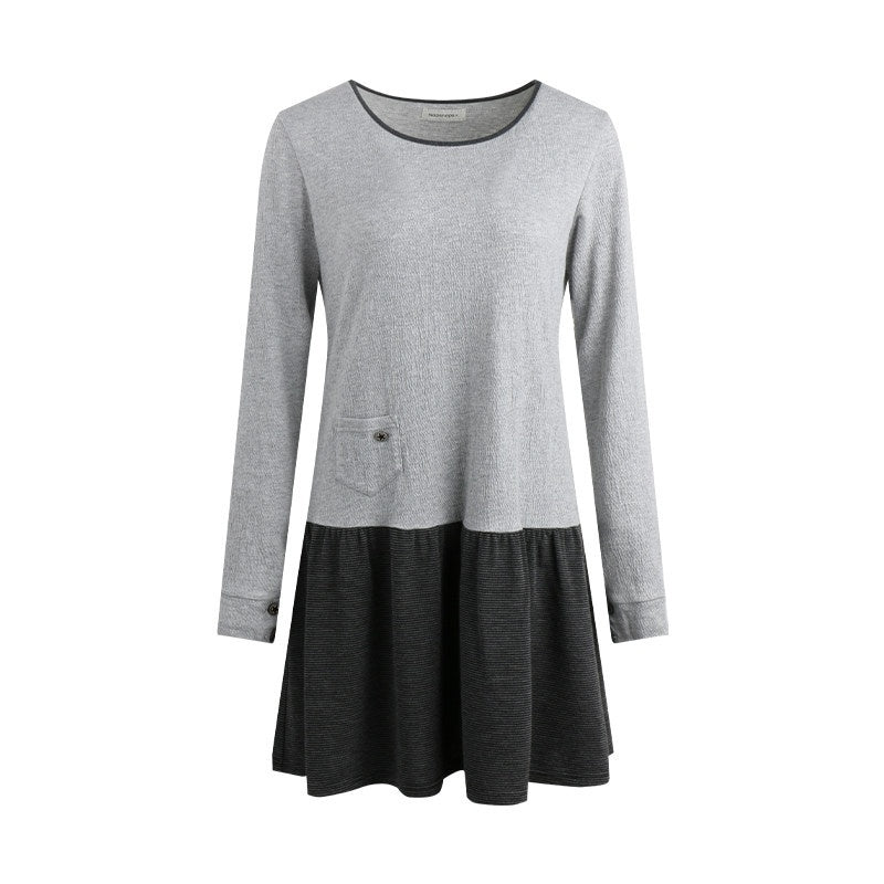 NAPSNAPS_Gray_Black_Paneled_Crewneck_Knit_Women&