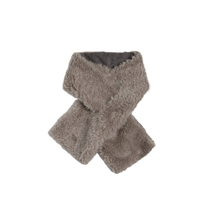 NAPSNAPS_Gray_Brown_Shearling_Suede_Patch_Toggle_Scarf_Women&