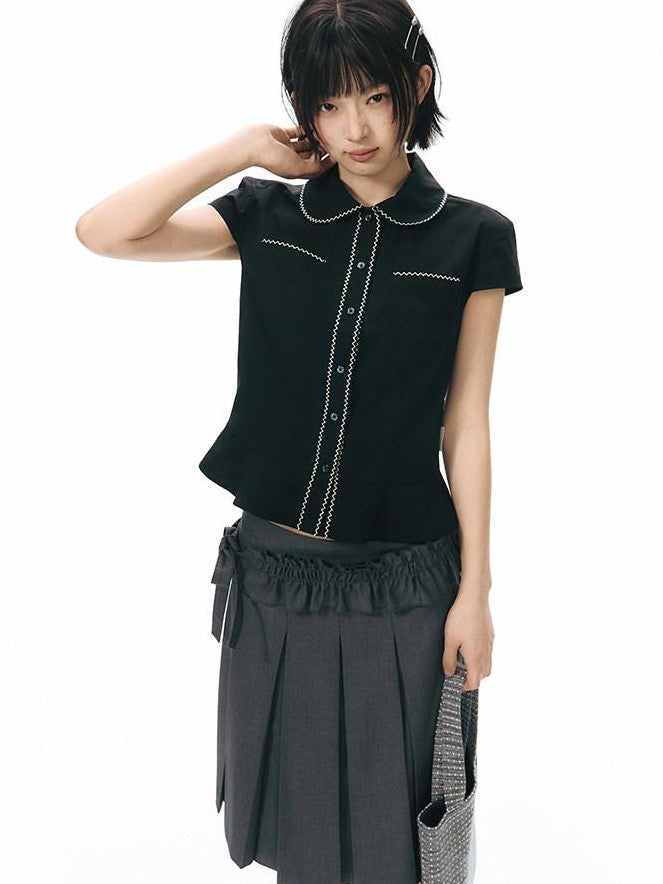 NAPSNAPS Gray Detachable Waist Belt Tie A Line Women&