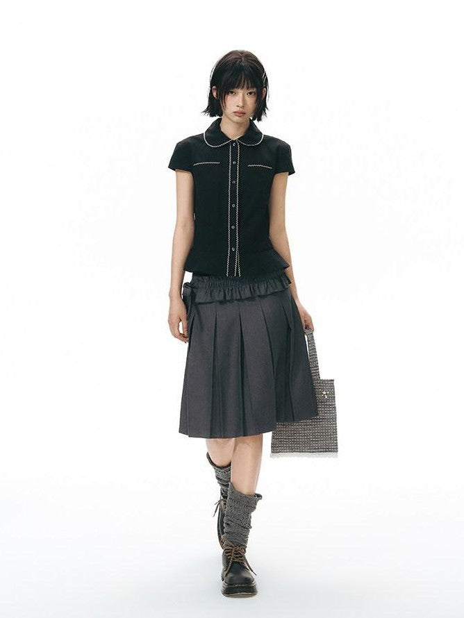 NAPSNAPS Gray Detachable Waist Belt Tie A Line Women&