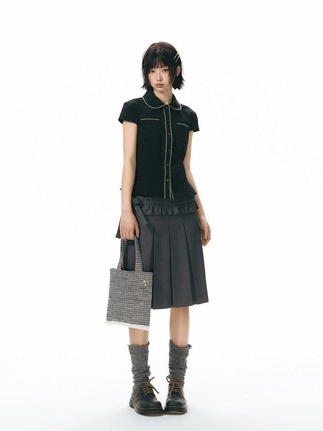 NAPSNAPS Gray Detachable Waist Belt Tie A Line Women&