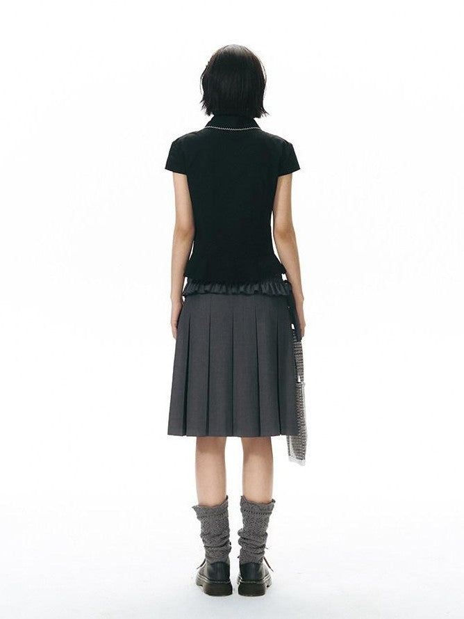 NAPSNAPS Gray Detachable Waist Belt Tie A Line Women&