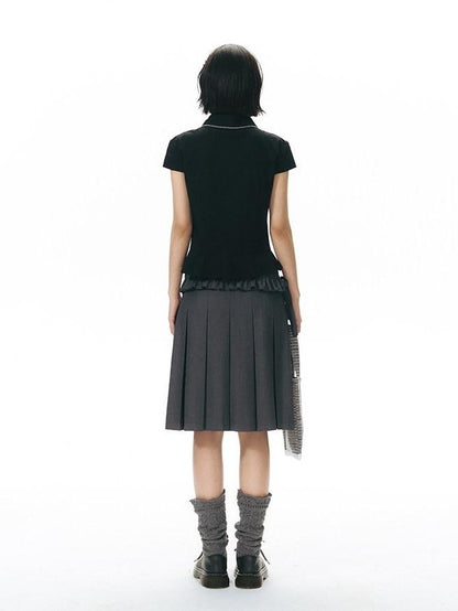 NAPSNAPS Gray Detachable Waist Belt Tie A Line Women&