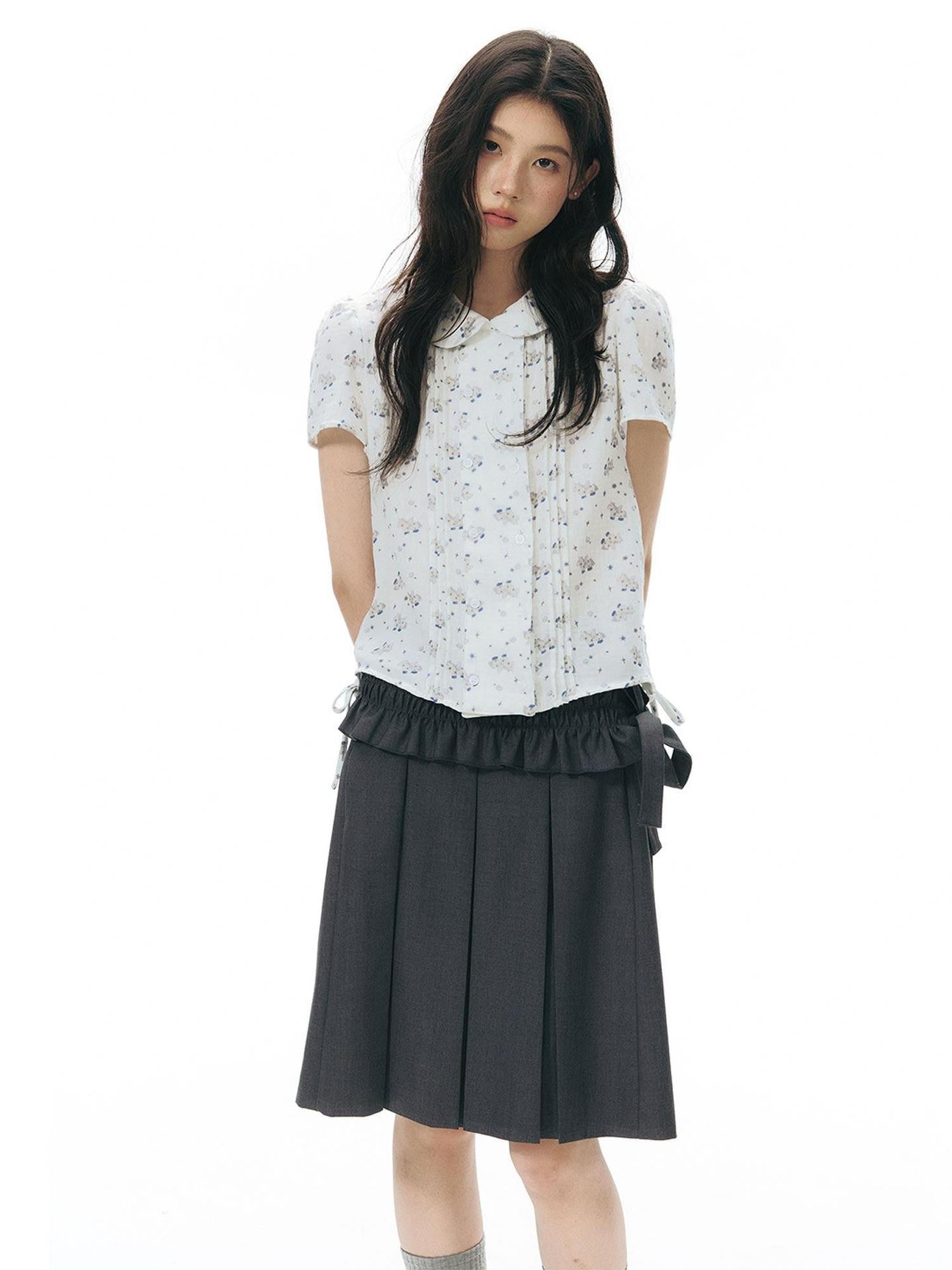 NAPSNAPS Gray Detachable Waist Belt Tie A Line Women&