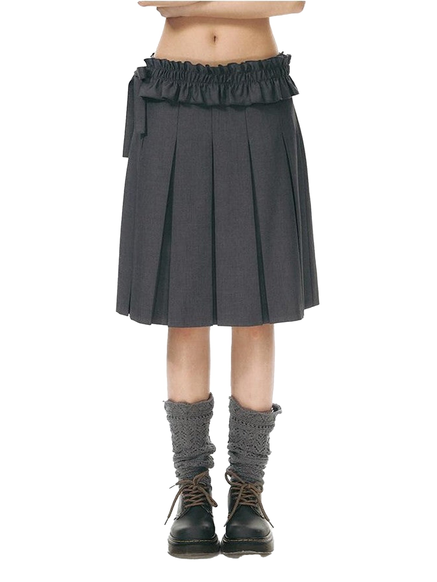 NAPSNAPS Gray Detachable Waist Belt Tie A Line Women&