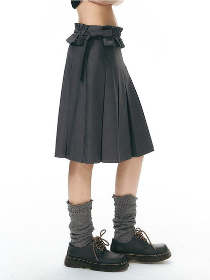 NAPSNAPS Gray Detachable Waist Belt Tie A Line Women&