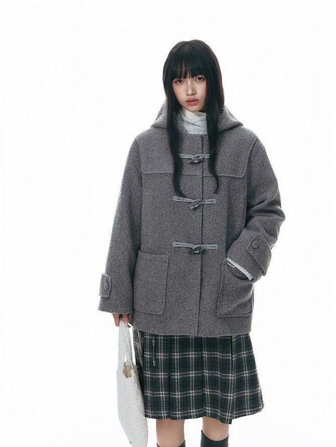 NAPSNAPS Gray Plaid Double Waist Tie Tweed Women&