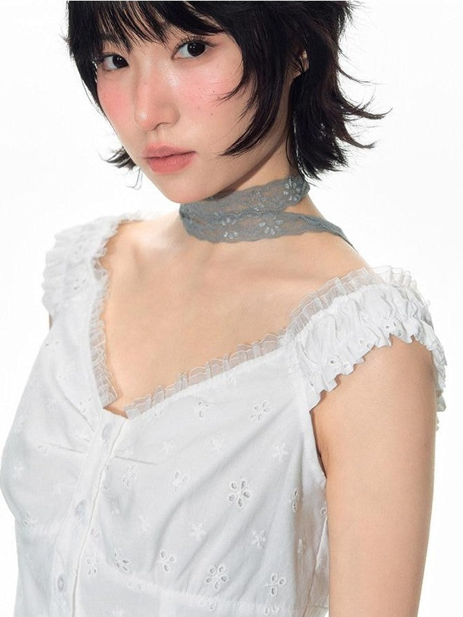 NAPSNAPS Gray Purple Plaid Tulle Spliced A Line Women&