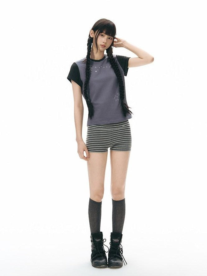 NAPSNAPS Gray Striped Embroidered Knit Women&