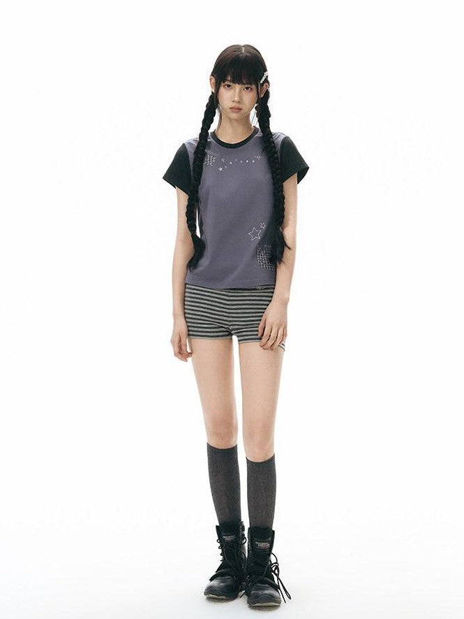 NAPSNAPS Gray Striped Embroidered Knit Women&