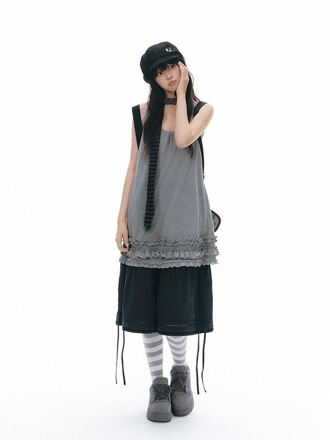 NAPSNAPS Gray White Striped Knitted Slouch Women&
