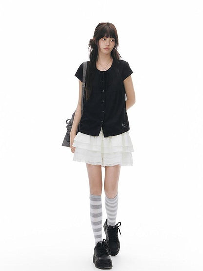 NAPSNAPS Gray White Striped Knitted Slouch Women&