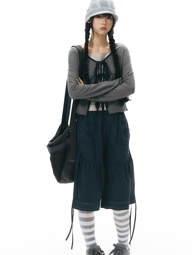 NAPSNAPS Gray White Striped Knitted Slouch Women&