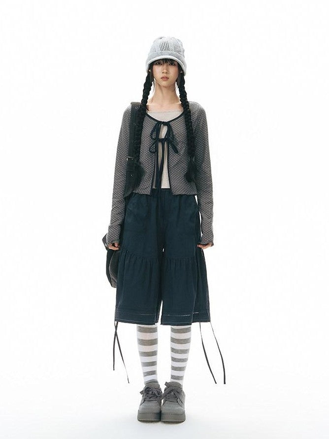 NAPSNAPS Gray White Striped Knitted Slouch Women&