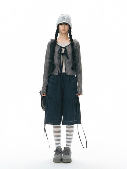 NAPSNAPS Gray White Striped Knitted Slouch Women&