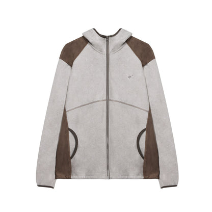 NAPSNAPS_Grey_Brown_Patchwork_Polar_Fleece_Hooded_Zip_Women&