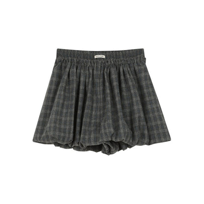 NAPSNAPS_Grey_Plaid_Lantern_Pleated_High_Waist_Women&