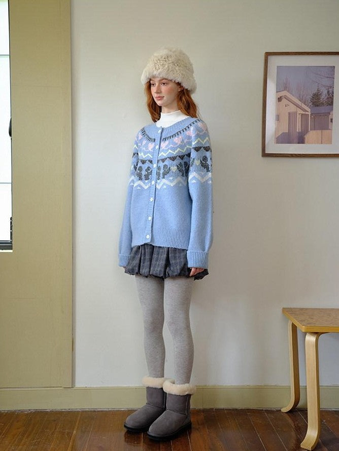 NAPSNAPS Grey Plaid Lantern Pleated High Waist Women&