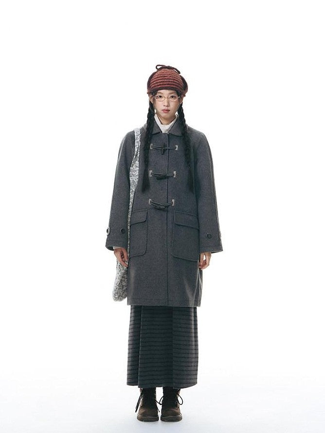 NAPSNAPS Grey Striped Spliced Plush Waistband Pocket Women&