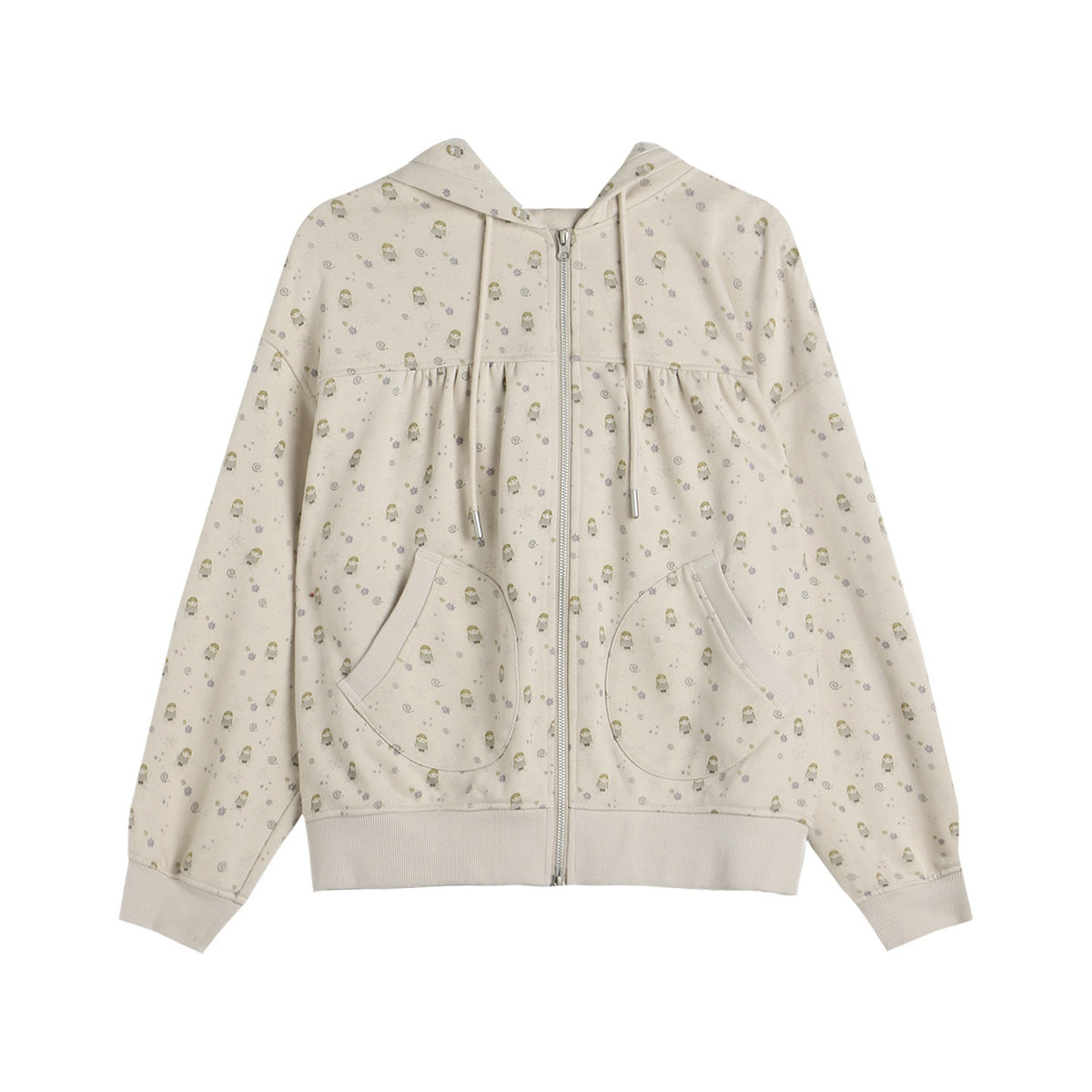 NAPSNAPS_Hand_Painted_Hooded_Drawstring_Cardigan_Pocket_Cotton_Women&